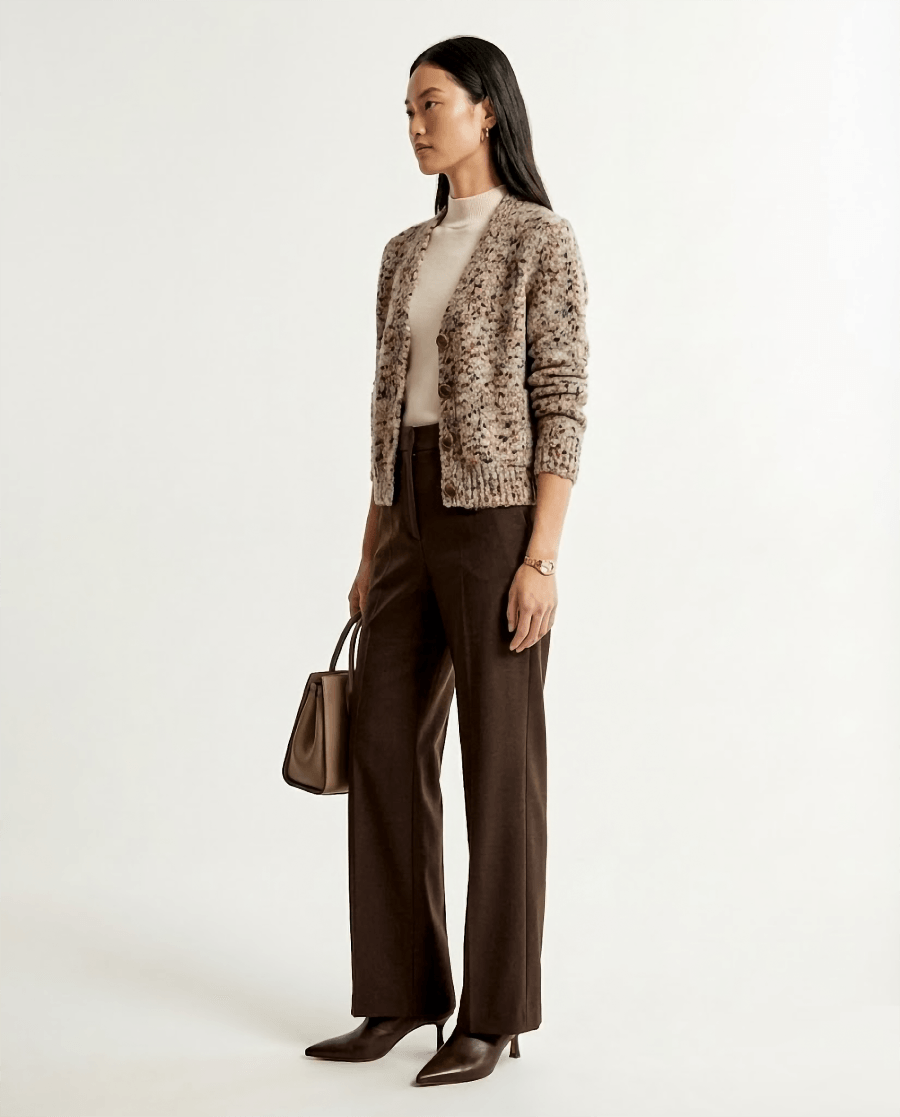 cardigan camel bouclé